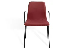 Stapelstuhl Maverick mit Arm Leder rot