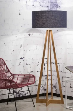 Stehlampe Everest Bambus natur blau H158