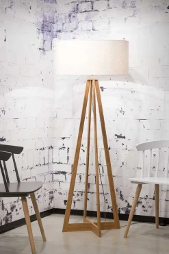 Stehlampe Everest Bambus natur weiß H 158 cm