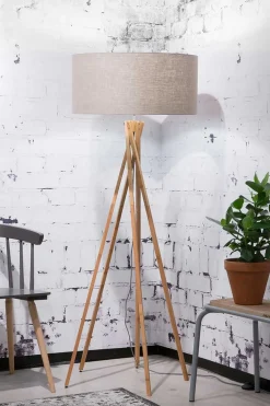 Stehlampe Kilimanjaro Bambus Textil beige