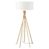 Stehlampe Kilimanjaro Bambus Textil weiss
