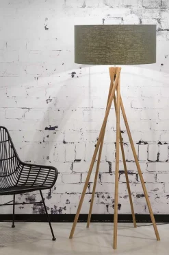 Stehlampe Kilimanjaro Bambus Textil grün