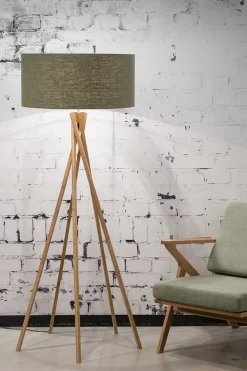 Stehlampe Kilimanjaro Bambus Textil grün
