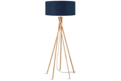 Stehlampe Kilimanjaro Bambus Textil blau