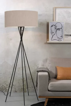 Stehlampe Lima schwarz natur H 170