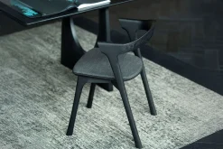 Stuhl Bok Eiche schwarz gepolstert