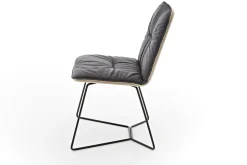 Stuhl Efendi Leder-Stoff Mix schwarz-sand Metallgestell standard