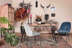 Stuhl JUL Samt Vintage blau