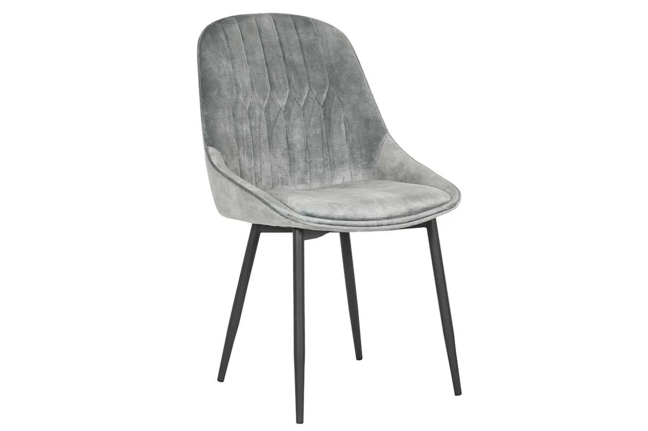 Stuhl JUL Samt Vintage grau