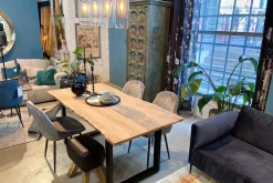 Stuhl JUL Samt Vintage grau