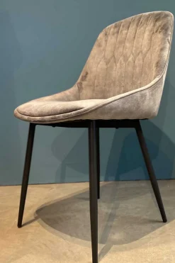 Stuhl JUL Samt Vintage grau