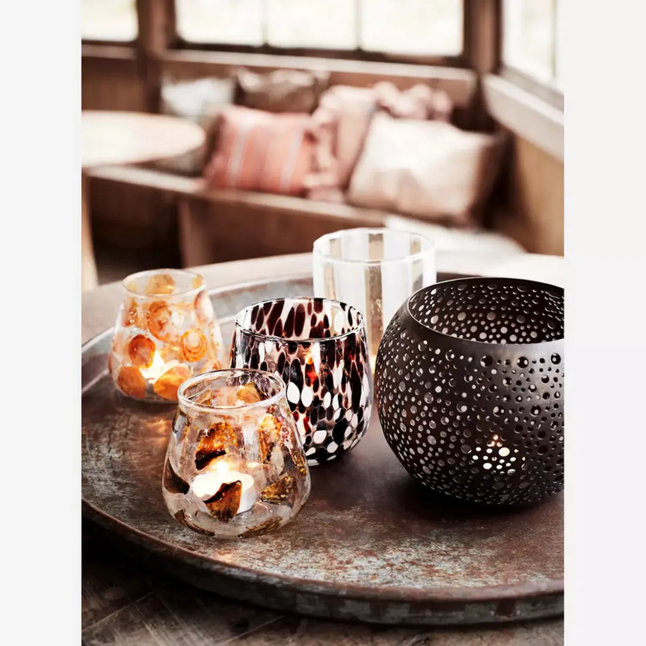 Tablett Metall vintage rund D 51 cm