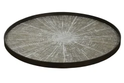 Tablett White Slice rund in braun grau D 92 cm