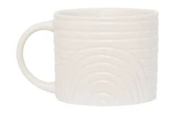 Tasse Tazza weiß gemustert D 10,5 cm