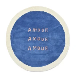 Teppich Amour rund blau