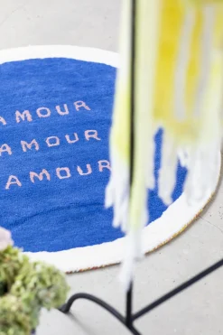 Teppich Amour rund blau