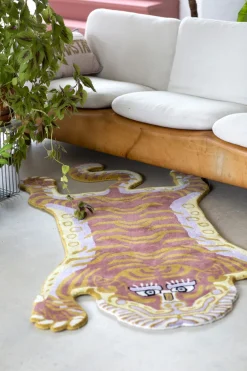 Teppich Tigerin hellbraun rosa