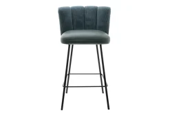 Thekenhocker Gaia Leder blau schmal