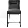 Thekenstuhl D-light Leder schwarz