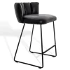 Thekenstuhl Gaia Leder schwarz H 90cm
