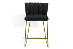 Thekenstuhl Gaia ohne Arm Leder schwarz