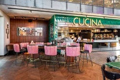 Thekenstuhl Gaia ohne Arm Cord rosa