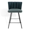 Thekenstuhl Gaia ohne Arm Leder blau