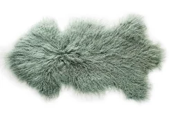 Tibetanisches Lammfell grün B 80 cm
