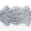 Tibetanisches Lammfell grau B 80 cm