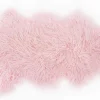 Tibetanisches Lammfell pastellrosa B 80 cm