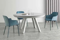 Tisch ausziehbar rund weiss 125