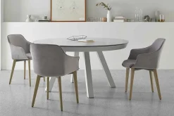 Tisch ausziehbar rund weiss 125