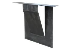 Tischbein Tischwange 2er Set Rohstahl