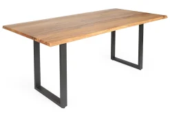 Tischbein U schwarz schmal 2er