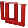 Tischbeine U-Gestell Stahl rot 2-er Set