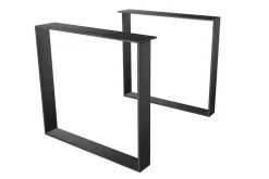 Tischgestell 2-er Set U-Form Rohstahl schwarz 80