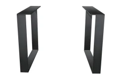 Tischgestell 2-er Set U-Form Rohstahl schwarz 80