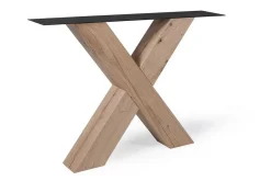 Tischgestell X Eiche massiv 2er Set