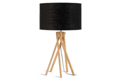 Tischlampe Kilimanjaro Bambus Textil schwarz
