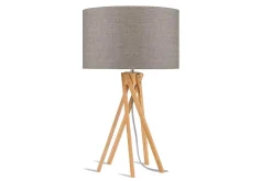 Tischlampe Kilimanjaro Bambus Textil beige