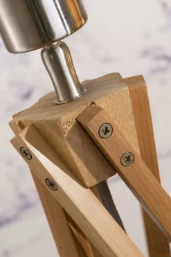 Tischlampe Kilimanjaro Bambus Textil weiß