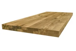 Tischplatte 8 cm astige Eiche massiv gerade Kante ab 60 cm konfigurierbar