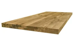 Tischplatte 6,5 cm astige Eiche massiv gerade Kante aufgedoppelt ab 60 cm konfigurierbar