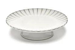 Tortenteller Inku auf Fuss weiss gross