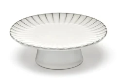 Tortenteller Inku auf Fuss weiss medium