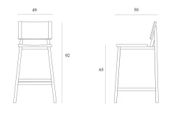 Tresenhocker N3 Eiche natur H 91 cm