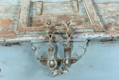 Truhe Vintage hellblau mit Rollen