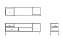 TV Board Whiteboard Eiche natur B 180 cm