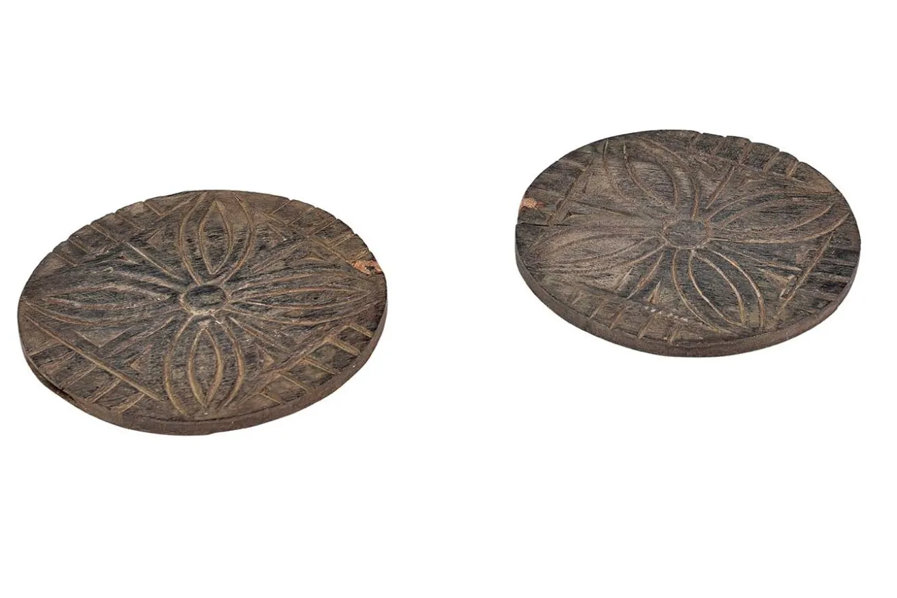 Untersetzer Vintage Holz rund