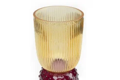 Vase Glas gelb violett